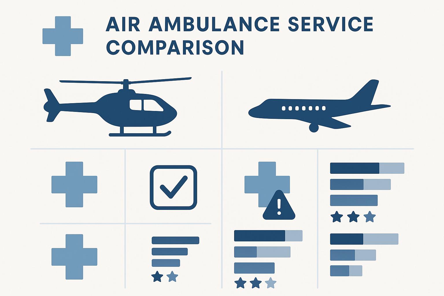 Air ambulance service comparison infographic